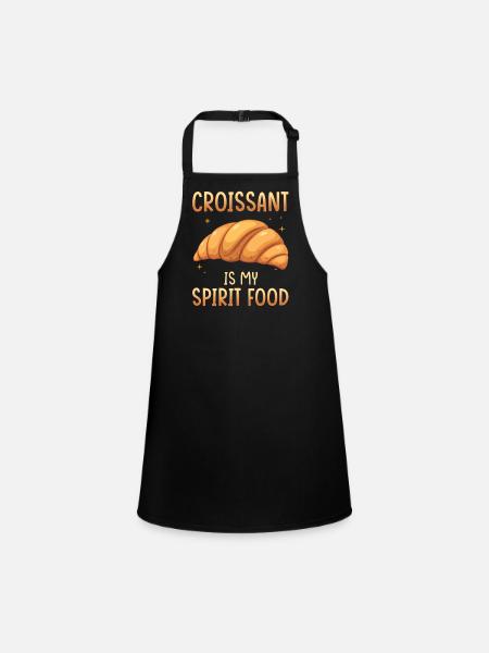 Croissant Ist Mein Lieblingsessen - Schürze für Kinder - Schwarz - Vorne