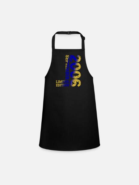 2006 September Limited Edition 17th Birthday Deco - Children's Apron - black - Front