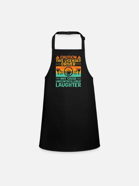 Driving License Passed New Driver Permit Driving S - Children's Apron - black - Front