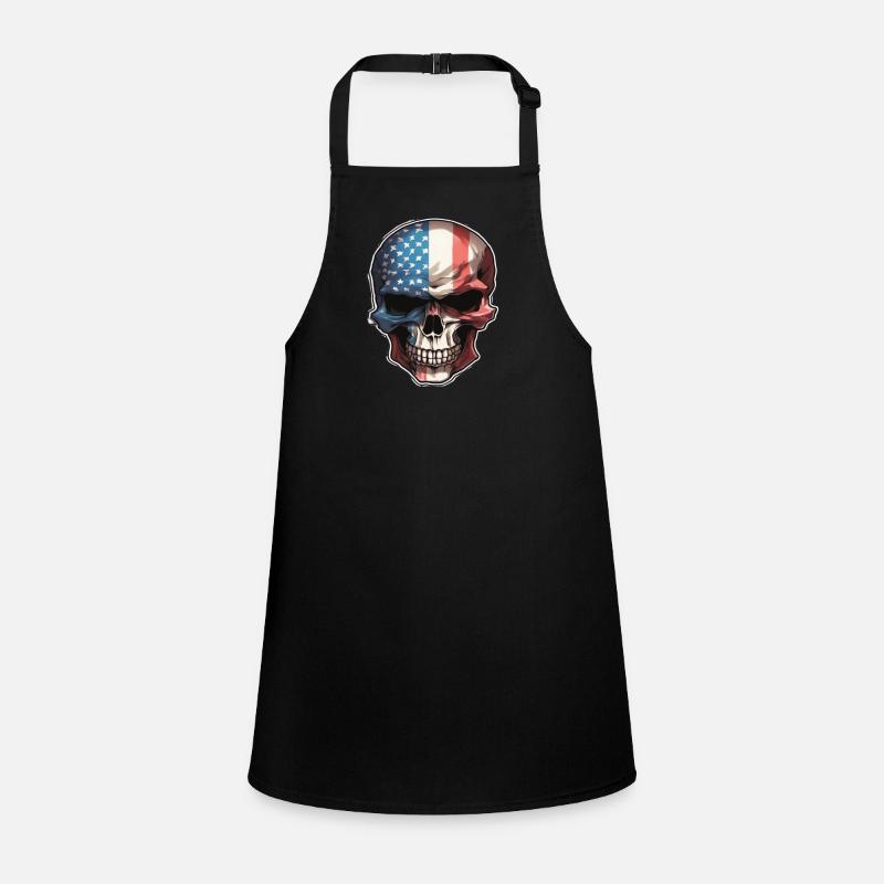 Skulls Skull America Flag Skull Bone Children's Apron