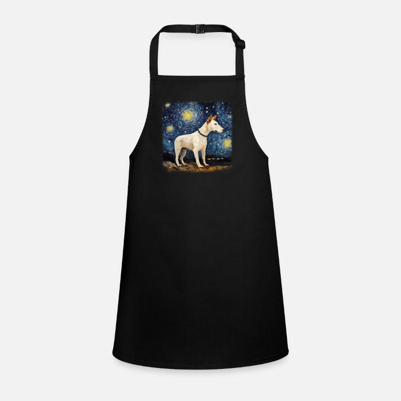 Bull Terrier Van gogh starry night Schürze für Kinder