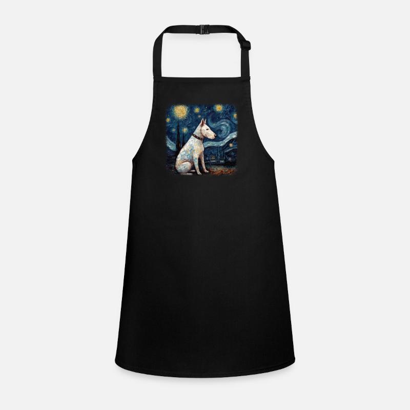 Bull Terrier Van gogh starry night Schürze für Kinder