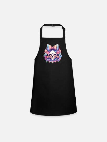 Skulls - Schürze für Kinder - Schwarz - Vorne