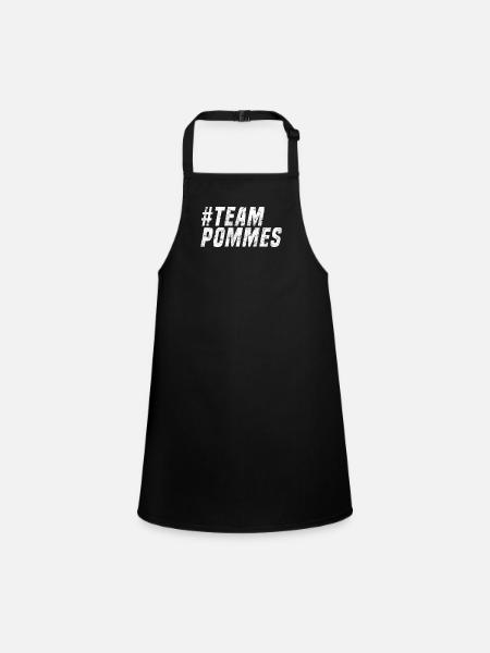 Team Pommes - Schürze für Kinder - Schwarz - Vorne