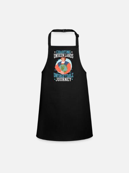 Mapping of unseen countries Unforgettable journey - Children's Apron - black - Front
