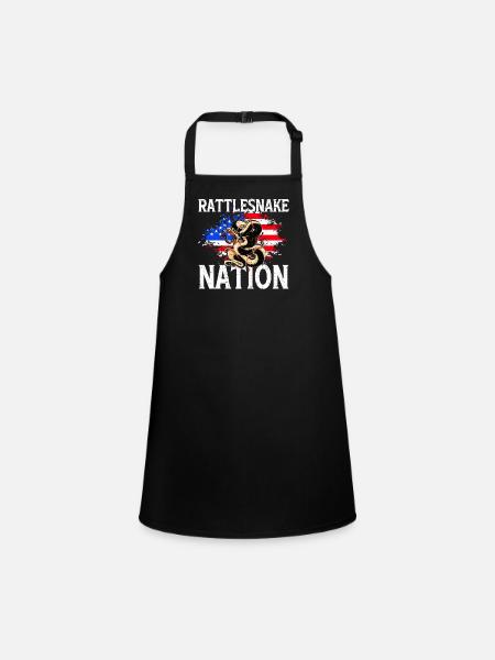 Rattlesnake Nation USA Flag Amphibian Gift - Children's Apron - black - Front
