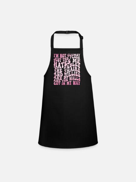 Femmes Citation maladroite - Tablier Enfant - noir - Devant