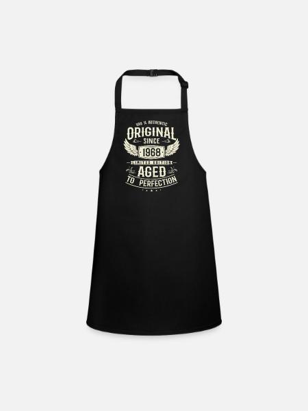 Vintage 1968 - 55 years - Children's Apron - black - Front