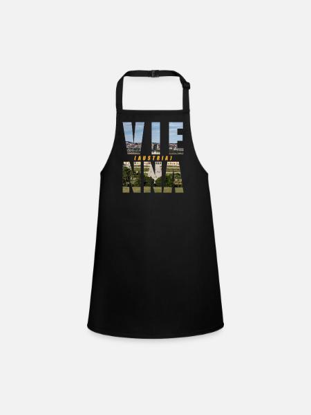Vienna Austria Souvenir - Children's Apron - black - Front