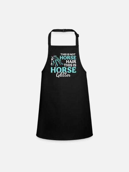 This is not horse hair but horse glitter - Children's Apron - black - Front