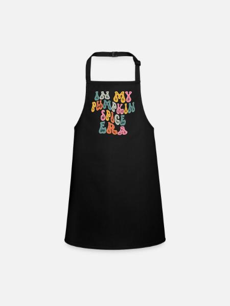 Groovy In Meiner Kürbisgewürz-ära - Schürze für Kinder - Schwarz - Vorne