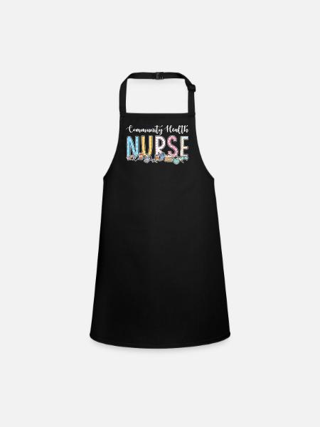 Gift idea for nurses in the community - Children's Apron - black - Front