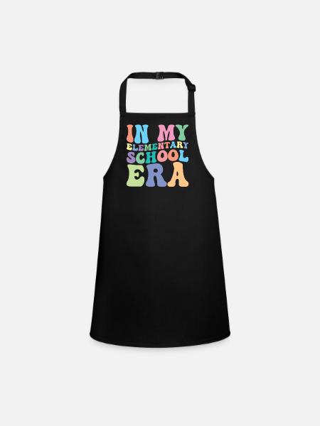 Élève de l’école primaire Retro Groovy - Tablier Enfant - noir - Devant