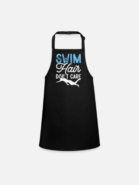 Schwimmen Schwimmer - Schürze für Kinder - Schwarz - Vorne
