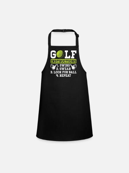 Golf Golfer - Schürze für Kinder - Schwarz - Vorne