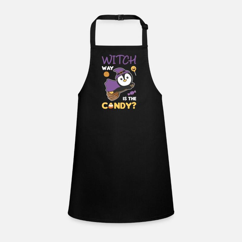 Pinguin Hexen Witch way is the candy Happy Schürze für Kinder