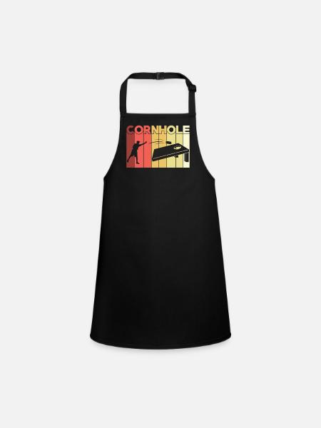 Cornhole Game Retro - Tablier Enfant - noir - Devant