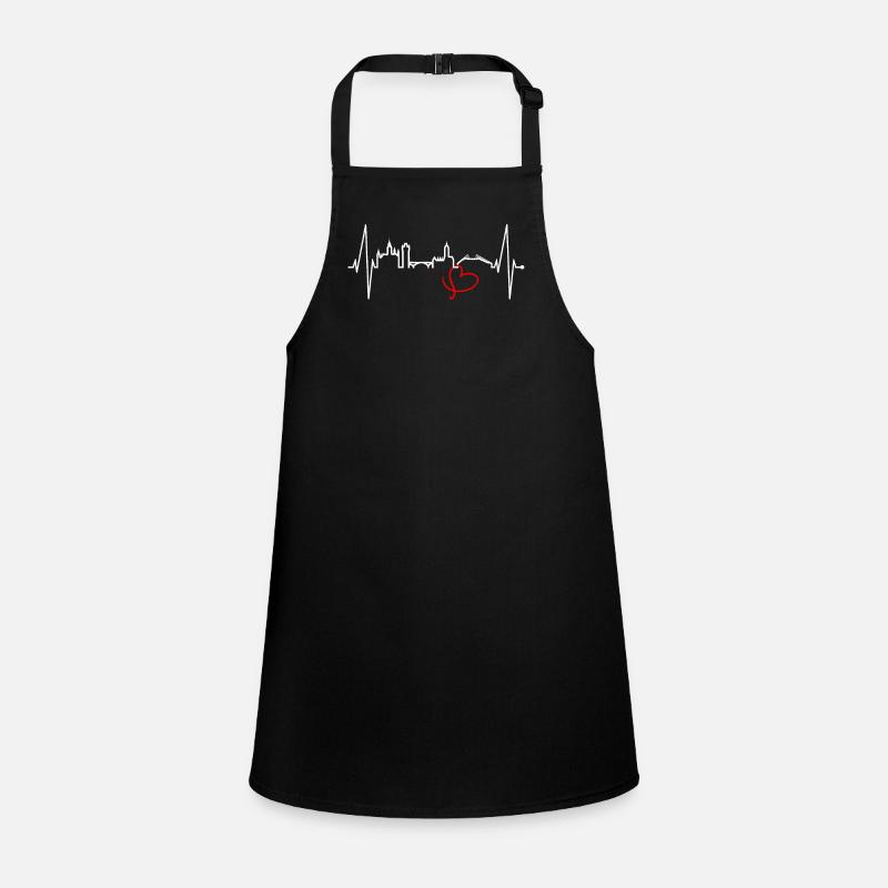 Mainz Skyline Heartbeat Fan Heart Love Mainzer Children's Apron