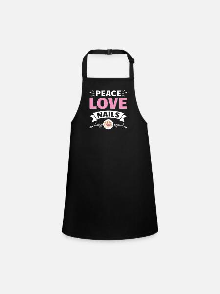 Nail Tech Manicure Nail Technician - Children's Apron - black - Front