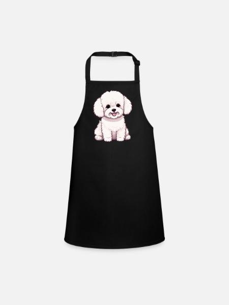 Hund Bichon Friesé - Schürze für Kinder - Schwarz - Vorne