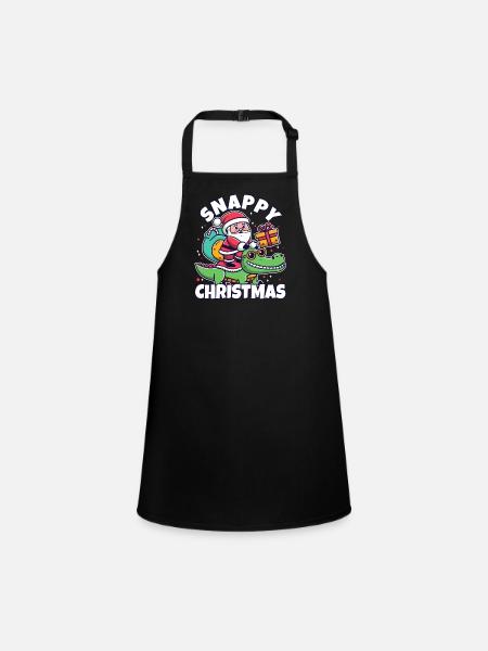 Snappy christmas - Children's Apron - black - Front