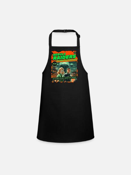 Nebula Raiders, 50s, 1950's Comic, Space - Children's Apron - black - Front