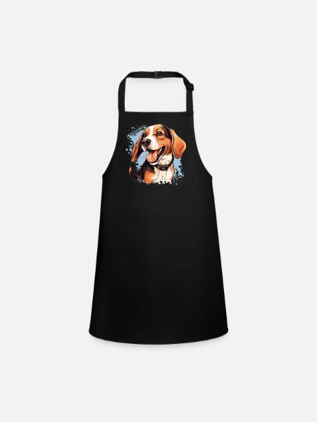 Hund Beagle - Schürze für Kinder - Schwarz - Vorne
