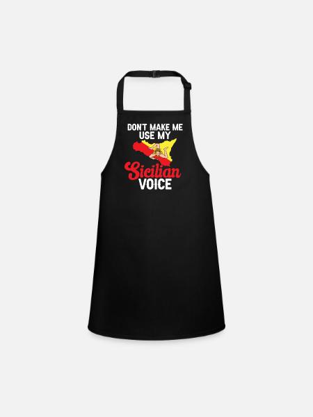 Sicily Flag Italy Sicily - Children's Apron - black - Front