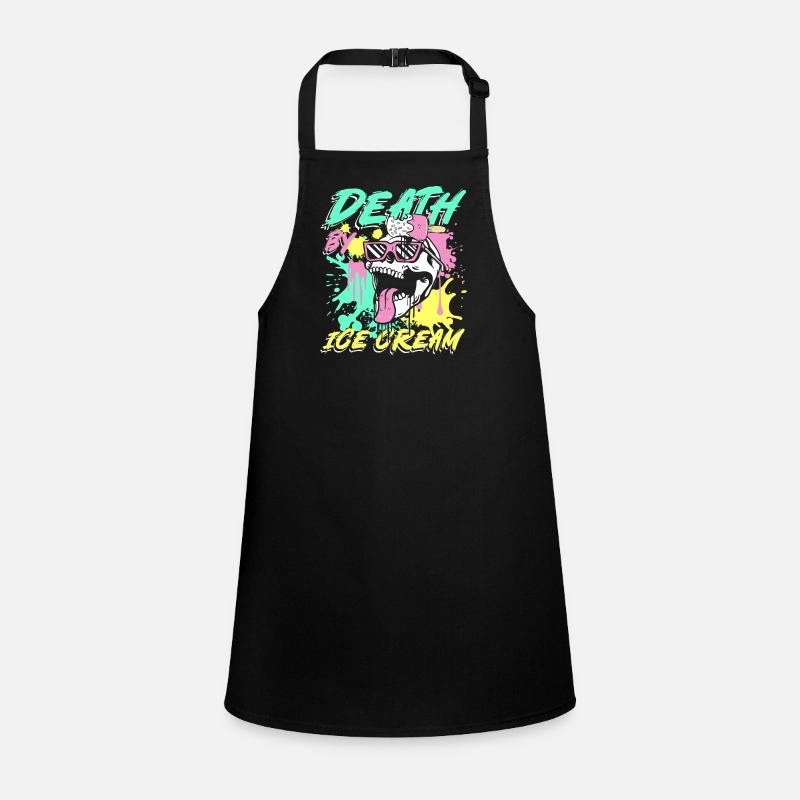 Death by ice cream | cool summer skull Children's Apron