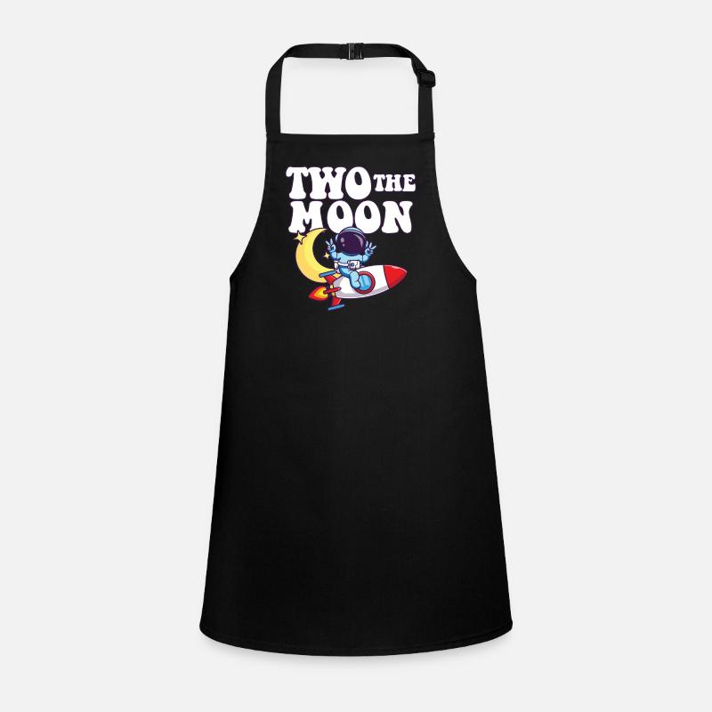 Two The Moon Astronaut Outer Space 2nd Birthday Schürze für Kinder