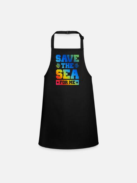 save the sea - Children's Apron - black - Front