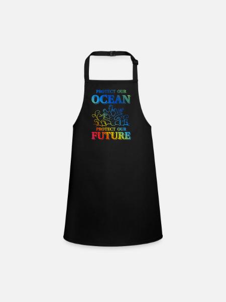 save the ocean - Children's Apron - black - Front