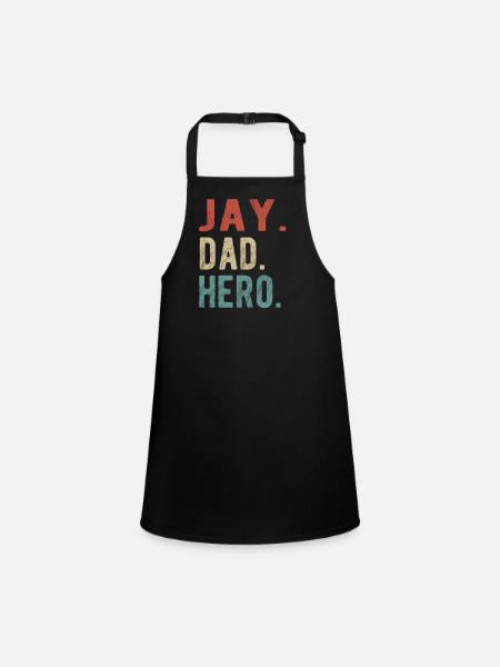 Jay Dad Hero - Children's Apron - black - Front