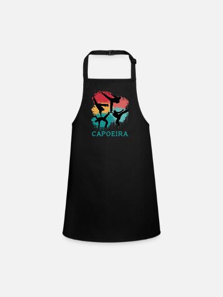 Capoeira Retro - Schürze für Kinder - Schwarz - Vorne