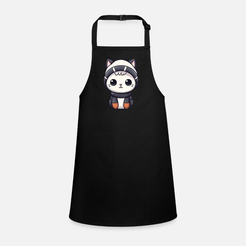 Cat Winter Comic Children's Apron