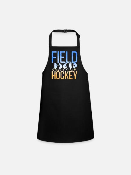 Field Hockey Watercolor Field - Children's Apron - black - Front