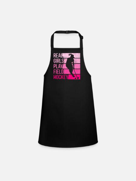Field Hockey Real Girls Play Field - Children's Apron - black - Front