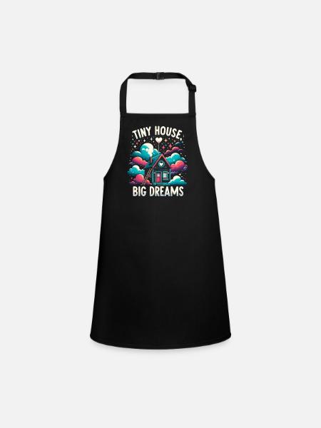Tiny House Owner Builder - Tiny House Big Dreams - Children's Apron - black - Front
