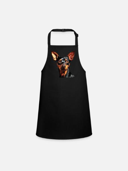 Pinscher - Schürze für Kinder - Schwarz - Vorne