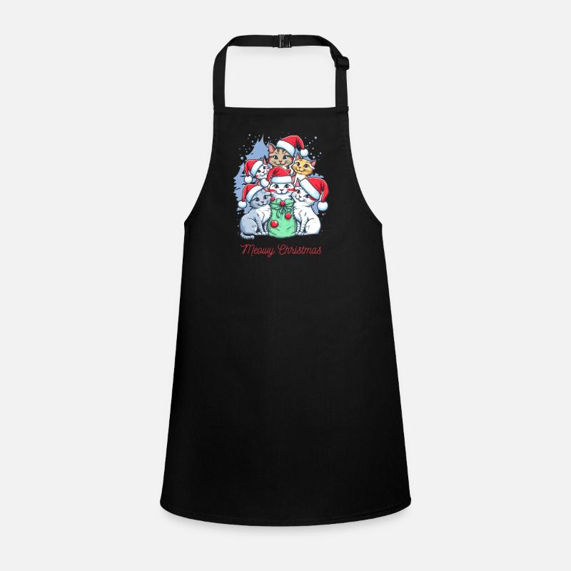 Festive Cat Christmas Crew Design Children's Apron