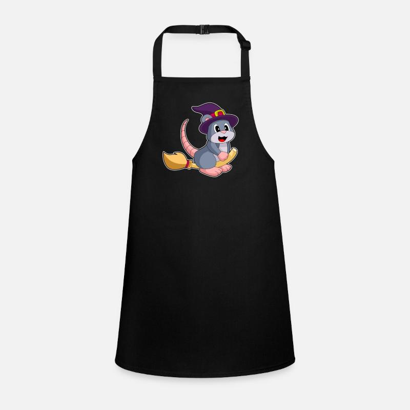 Souris Halloween balai de sorcière Tablier Enfant