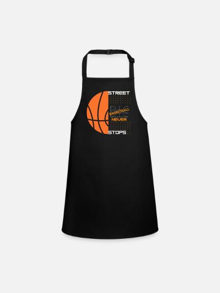 Street basketball never stops - Player Basketball - Children's Apron - black - Front