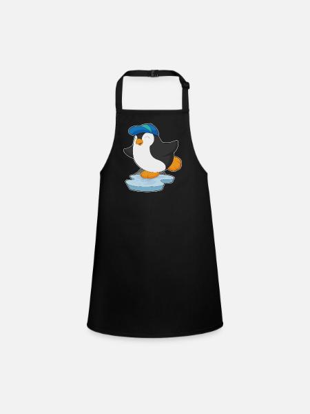 Penguin Pupil Cap School - Children's Apron - black - Front