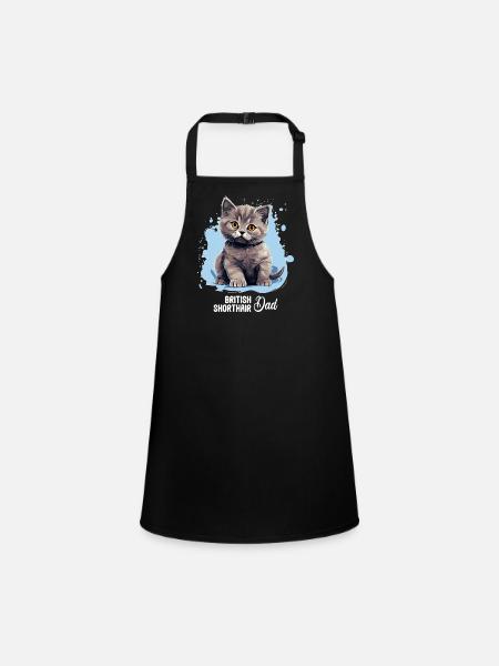 British Shorthair - Children's Apron - black - Front