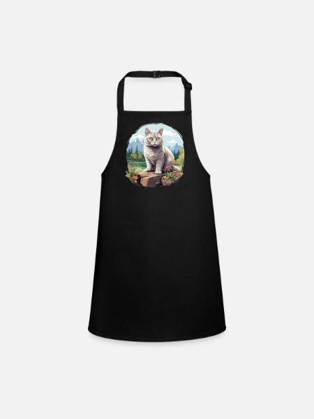 British Shorthair - Children's Apron - black - Front
