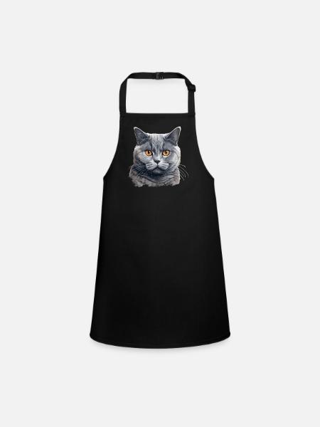 British Shorthair - Children's Apron - black - Front