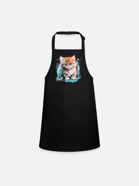 Persian Cat Perser Katze - Schürze für Kinder - Schwarz - Vorne