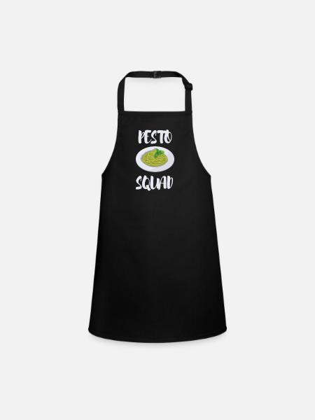 Cuisine italienne - Le pesto de basilic est le Besto - Tablier Enfant - noir - Devant