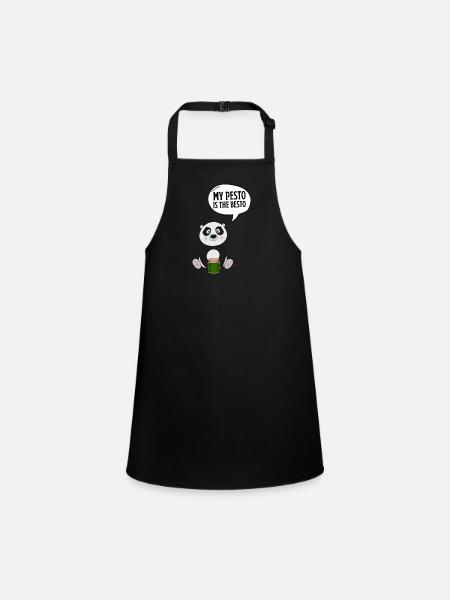 Cuisine italienne - Le pesto de basilic est le Besto - Tablier Enfant - noir - Devant