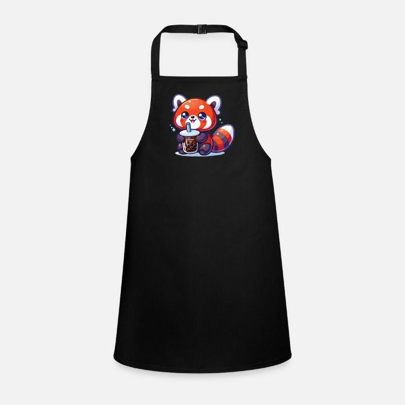 Kawaii Pandas roux Bubble Tea Boba Panda roux Tablier Enfant